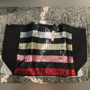 VS large sequin tote bag NWT